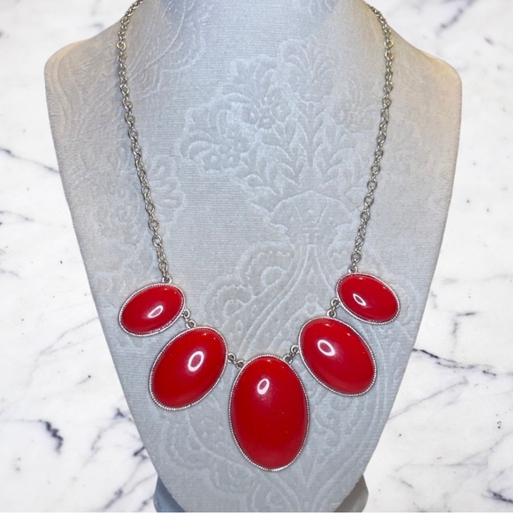3 for $10 SALE LC Lauren Conrad Red Statement Necklace B1137